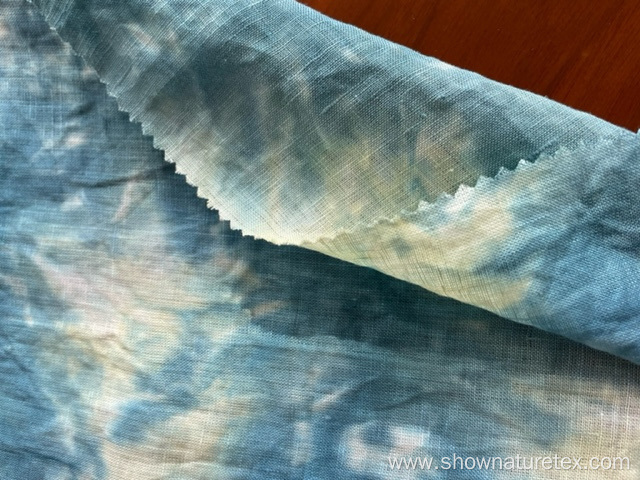 tie dyed linen print fabric