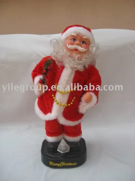 14"santa swing with light/santa toys/electrical santa