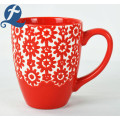 Factory wholesale custom printed enamel ceramic relief mug