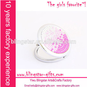 metal crystal rhinestone hand mirror