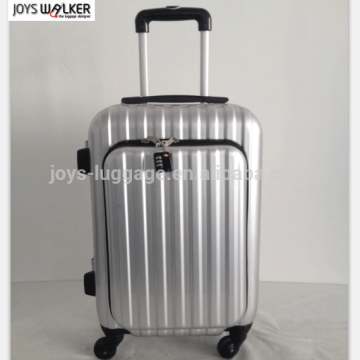 2015 newest fashion luxurious with front pocket 20 inch aluminum frame luggage