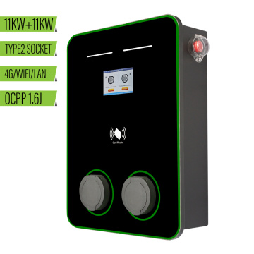 شاحن ذكي متصل بمسدس مزدوج بقدرة 11 كيلو وات من النوع 2 للمركبات الكهربائية