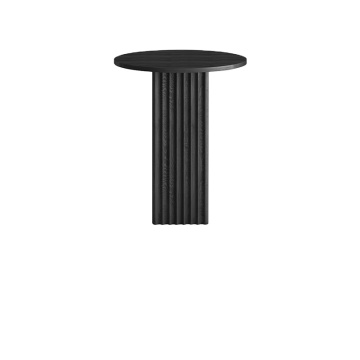 Affordable Black Oak Wooden Coffee Table with Durable Hand-Curved Base for Living Room