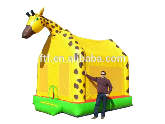 2016 New Hot Sale Lovely Yellow Sika Deer Modelling Inflatable Bouncer Air Jump Bed House