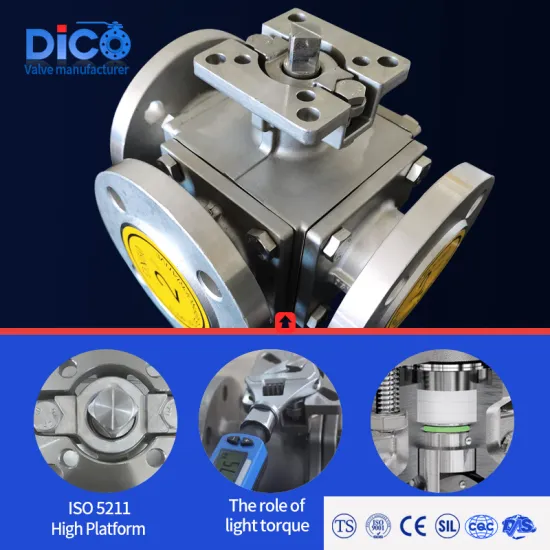Electrically Driven Hg20592 Three Way Flange Ball Valve