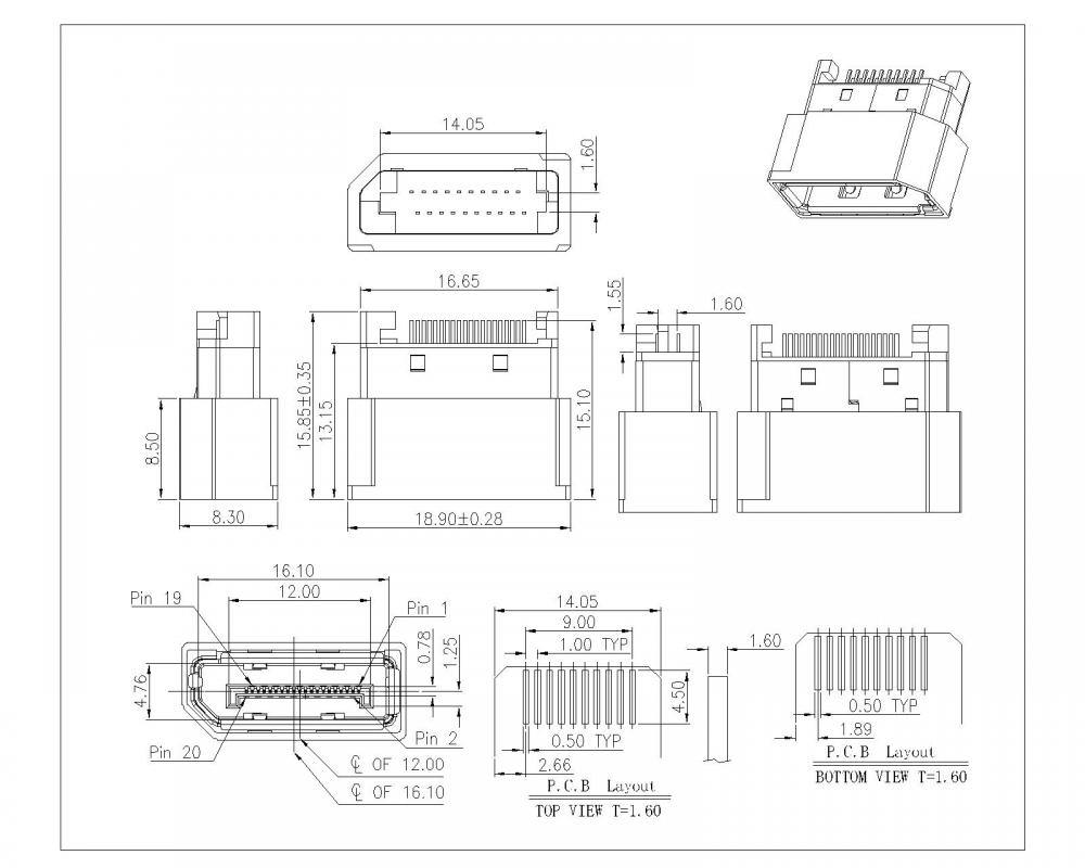 Hiển thị cổng nữ Straddle Square dính với vỏ bọc