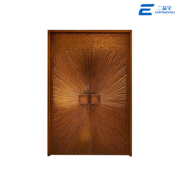 Puerta principal de villa de aluminio fundido de lujo