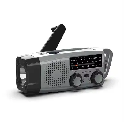 GOLDMORE1 Solar-Powered AM/FM Radio with SOS Alarm and Flashlight