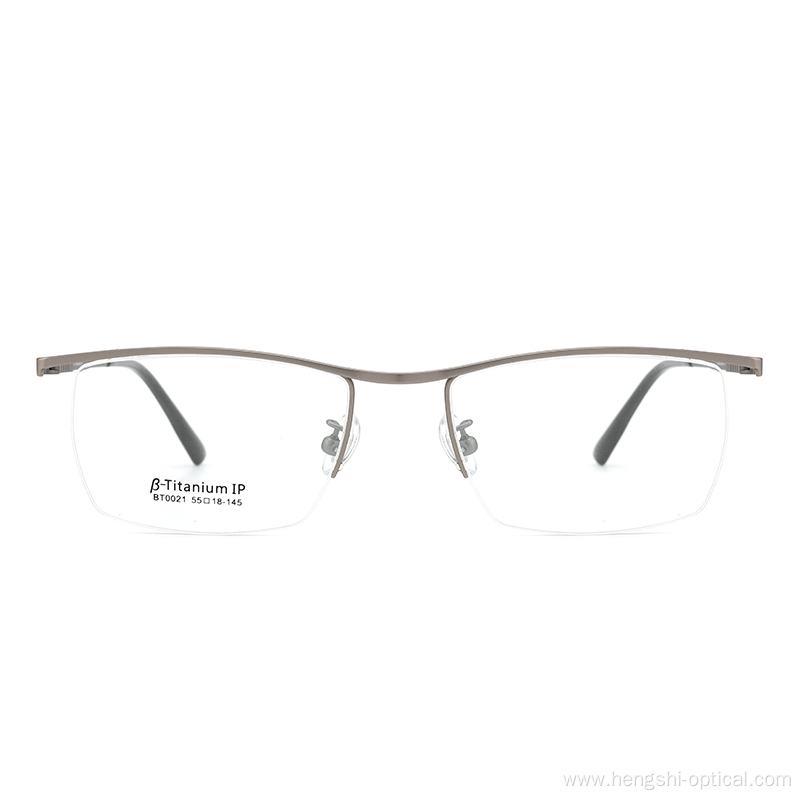 Inventory Optical Eyeglasses Titanium Half Rim Eyewear Frame