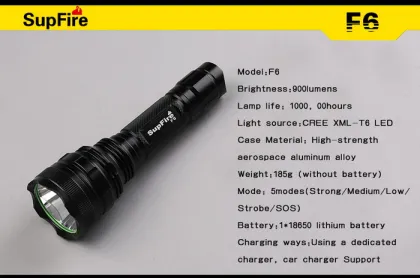 SupFire shenhuo F6 - T6 import LED waterproof light flashlight