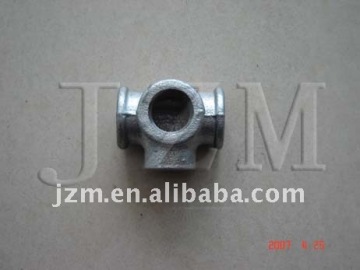 JZM galvanized malleable cast iron hydraulic pipe joints side outlet tees plain,equal