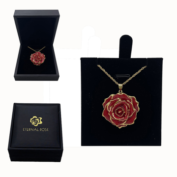 Valentine's Day Gift Ideas: Rose Flower Shaped Pendant Necklaces for Women, Including Elegant Jewelry Box