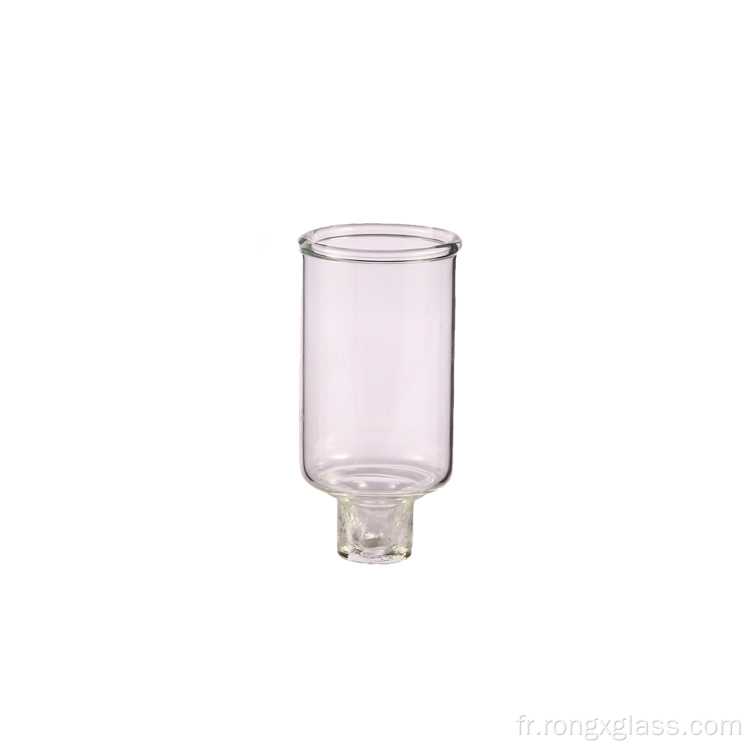 Bougeoir de cylindre en verre transparent