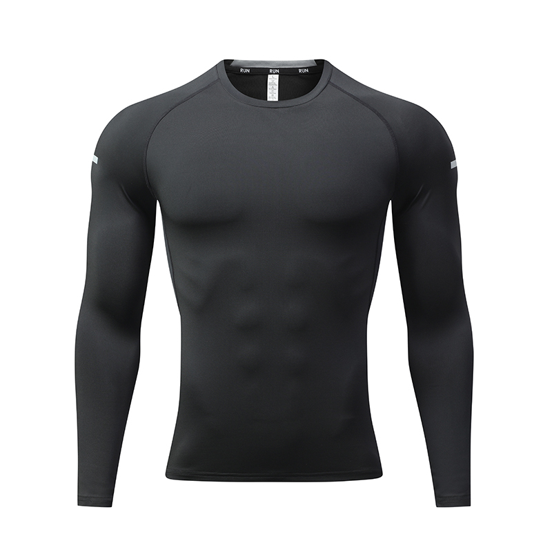 Men Dry Fit Workout Long Sleeve Athletic Gym