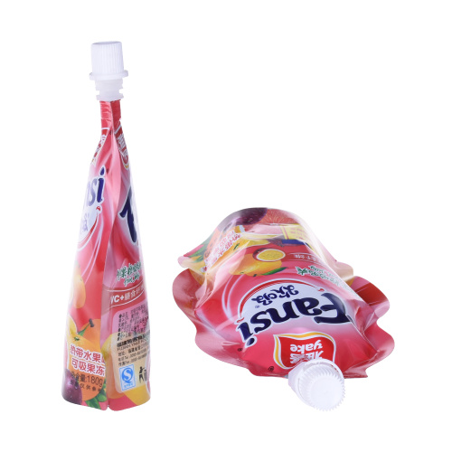 Impresión personalizada de líquido de plástico / leche / jugo de frutas / bolsa de bolsa de pie con pico