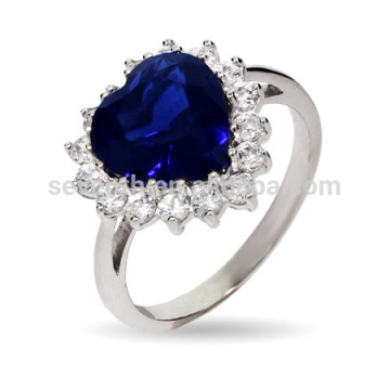 Fantastic Design Heart of Ocean Titanic Inspired Blue Sapphire CZ Diamond Heart Ring