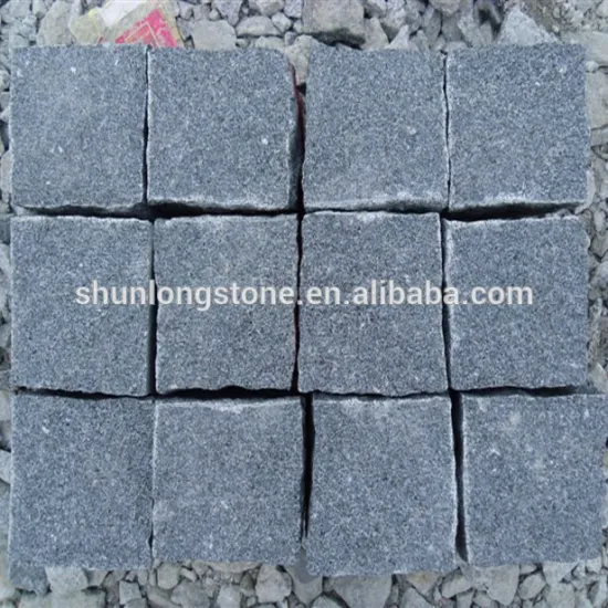 dark grey granite cube stone,grey paving stone,outdoor stone