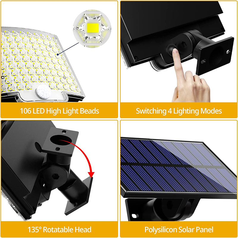 Solar Wall Lamp 106led