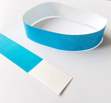 Waterproof Pantone Blue Disposable Paper Wristbands for Events and Parties