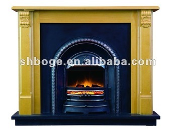 electric fireplace inserted
