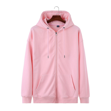 Felte di cotone con cappuccio con cappuccio a maniche lunghe all'ingrosso - felpa con cappuccio con zip up zip per uomini e donne nero, grigio, rosa, antirughe