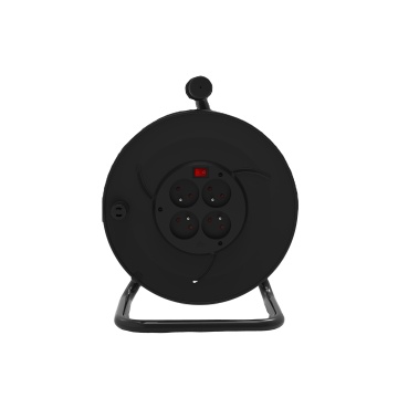 Industrial 220V French 4-Way Extension Cord Reel with Customizable Cable