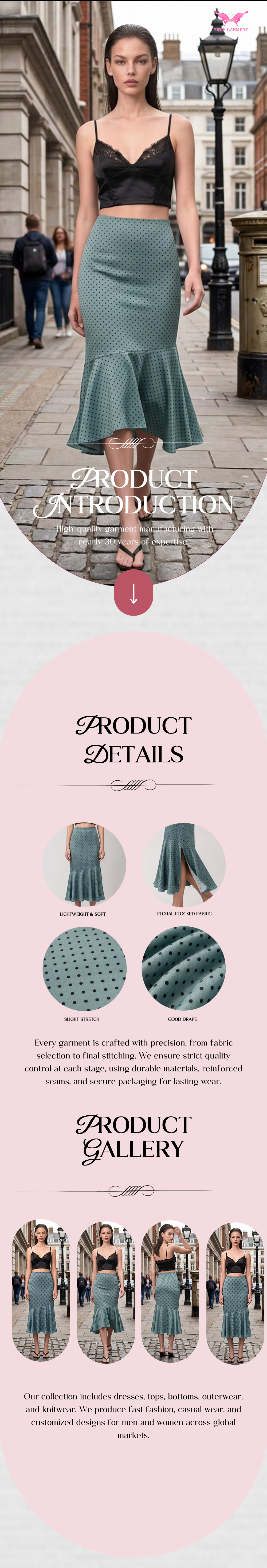 Green Polka Dot Midi Skirt
