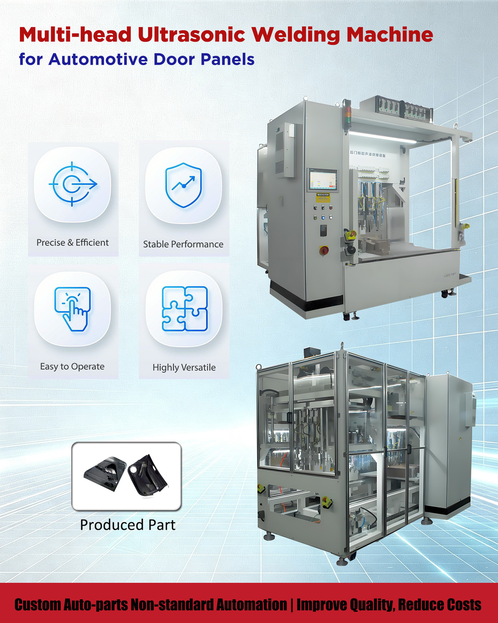 Multihead Ultrasonic Welding Machine for Auto