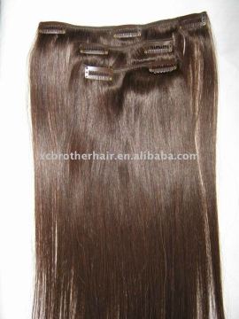 16 inch clip in human hair extensions