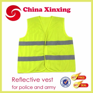 Large double line reflectors fluorescent color high visibility reflective vest