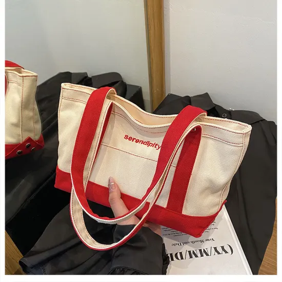 Red Versatile Durable Outdoor Custom Canvas Tote Bag