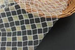 85%Nylon 15%Gold line check