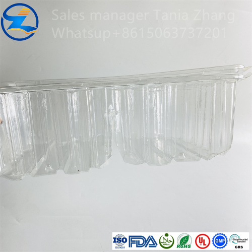 Thermoforming transparent food grade PET packaging box