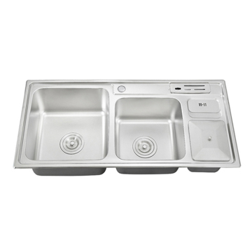 DS South Africa Double Bowl Küchenspüle Edelstahl mit Mülldose Behälterschrank