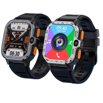 4G SIM Card Android Smartphone with Dual Camera and Global Positioning System - Men's Fashion Smartwatch 4+64G
