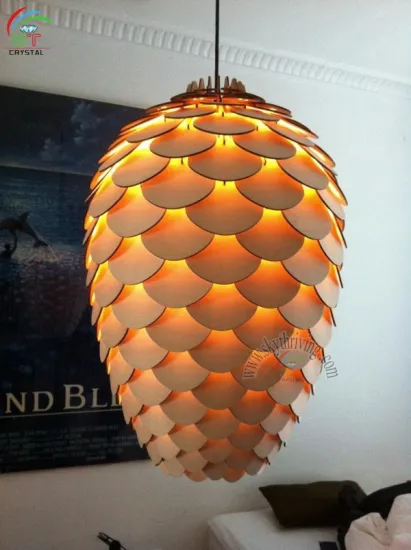 wood Pinecone wood pendant Lamp