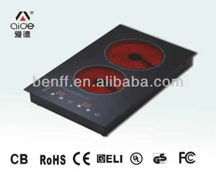 2013 New design schott glass no radiation 2 plate infared stove