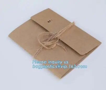 custom made kraft paper string tie envelopes made from recycled kraft paper also available with logo print, Kraft Envelope With
