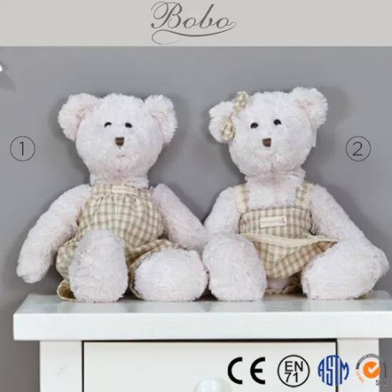 Cute Plush Teddy Bears Dressing Plaids