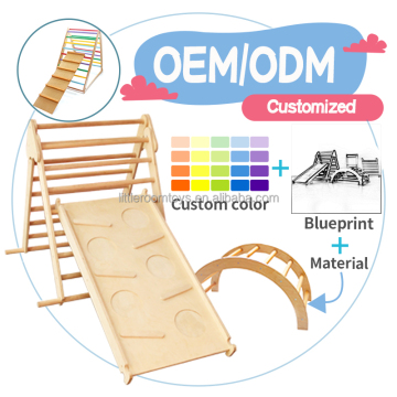 Kids Wooden Triangle Climber Climbing Step Play Gym Toy