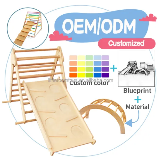 Kids Wooden Triangle Climber Climbing Step Play Gym Toy