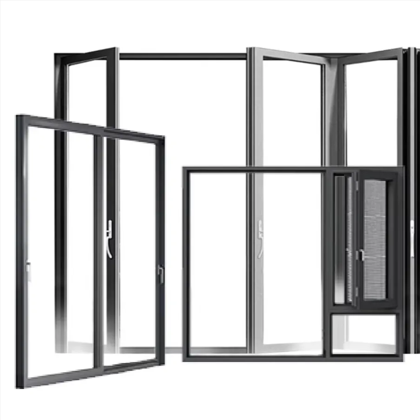 Aluminum casement windows