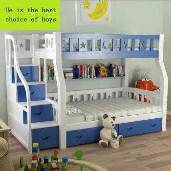 Modern Solid Wooden Bunk Beds for Kids: Stylish Children's Bedroom Furniture Sets