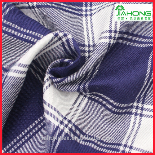 2016 fashion check soft feeling twill woven rayon cloth fabric