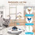 Automatic Electronic Rotating Butterfly Kitten Cat Toys with Roller 2 Tracks Ball