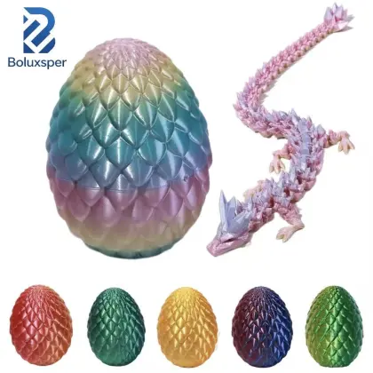 3d printed dragon toy crystal dragon gem dragon model kids plastic 3d gradient dragon egg--wyh
