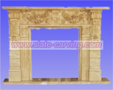 stone carved fireplaces,stone fireplaces,flower carved fireplace