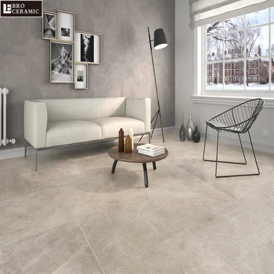 Modern Marble Look Porcelain Matt Finish White and Beige Floor Tiles