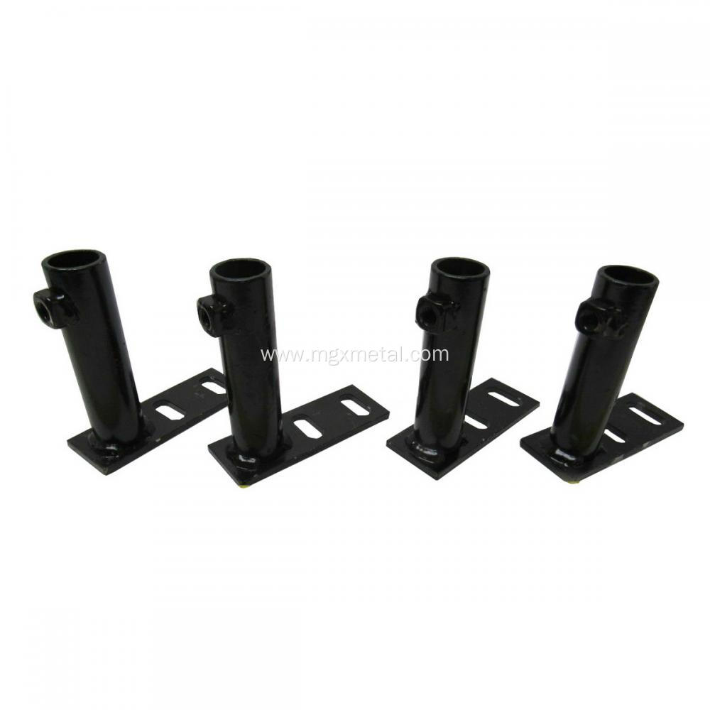 Black Metal Floor Anchor Support Post Brackets