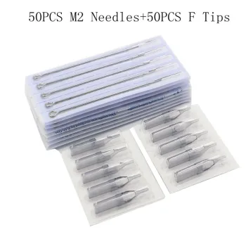 Disposable 50pcs 3RL 5RL 7RL 9RL 11RL 14RL Tattoo needles +50pcs 3DT 5DT 7DT 9DT 11DT 14DT grey Tattoo tips kit